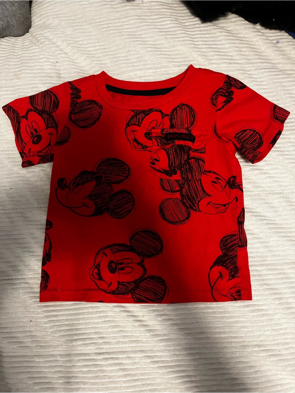 Disney Red Short-Sleeve Mickey Sketch Tee